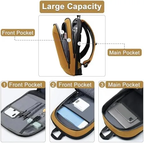 The hk Business Backpack for Men,Slim & Expandable Backpack for 17 in real use