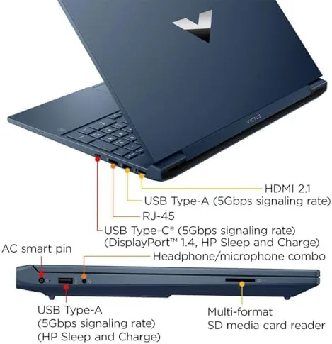 Another view of the HP Victus 15.6 i5 Gaming Laptop, 15.6" FHD 1920*1080 144Hz