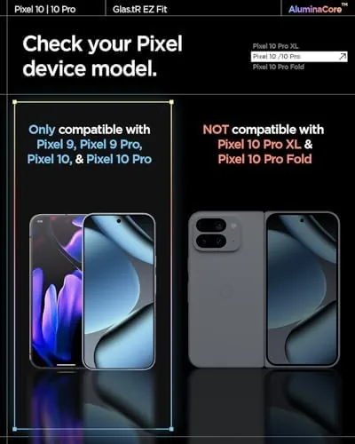 Close look at the Spigen GlasTR EZ FIT Screen Protector for Pixel 10/10 Pro build quality