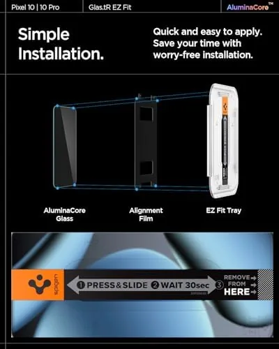 Testing the Spigen GlasTR EZ FIT Screen Protector for Pixel 10/10 Pro over two weeks
