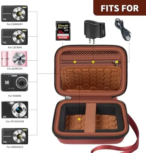 Close look at the Comecase Digital Camera Case for Kodak PIXPRO FZ45 FZ55, Brown build quality