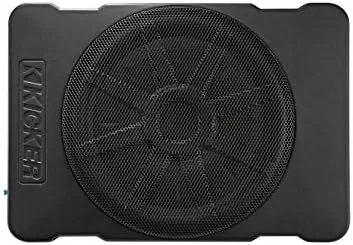 The KICKER 51HS10 Hideaway Compact Powered Subwoofer, 10-Inch | Built-in amp in real use