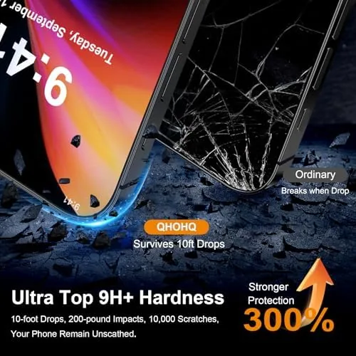 Close look at the QHOHQ for iPhone 16 Pro Screen Protector + Camera Lens build quality