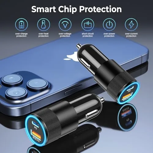 The 6 Pack USB C Car Charger, Ancekoy 38W USB-C + compared in context