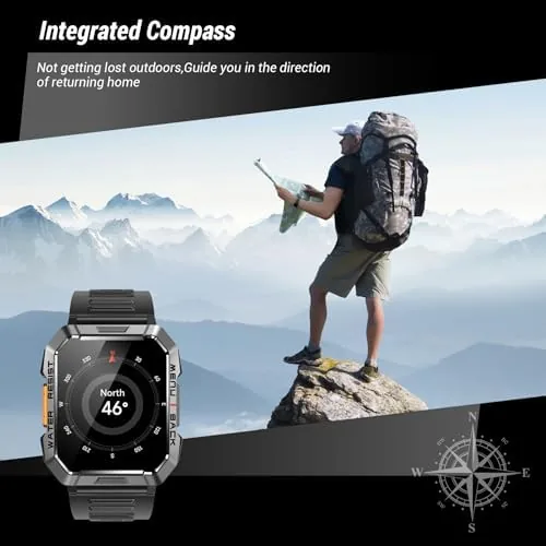 The Military Smart Watch for Men (Answer/Make Calls), 2.01'' Smart Watch in real use