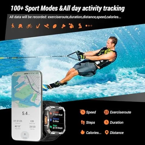 The Military Smart Watch for Men (Answer/Make Calls), 2.01'' Smart Watch compared in context