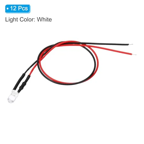 Detail shot of the PATIKIL 5mm LED Diode Light, 12 Pcs 3V DC Pre features