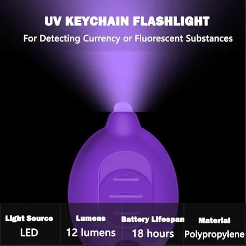 Close look at the Mini UV Keychain Flashlight, Portable Black Light (12PCS) | 12 build quality
