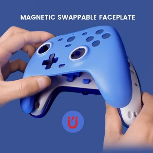 The controller in a living room setup with a headset plugged into the audio jack
