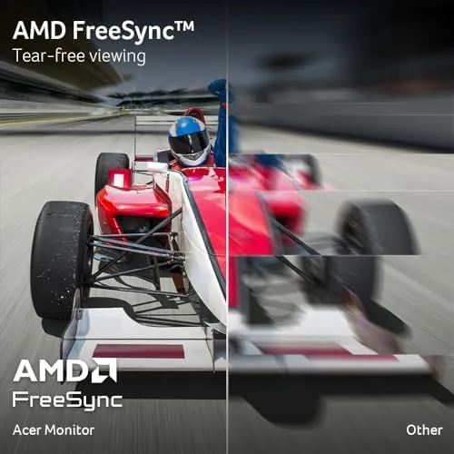 A fast paced game running on the monitor with smooth motion visible