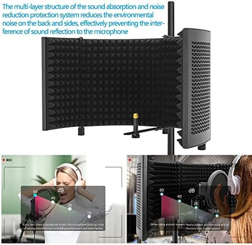 Testing the Microphone Isolation Shield with Stand Curved Panel, Foldable Mic Shield over two weeks