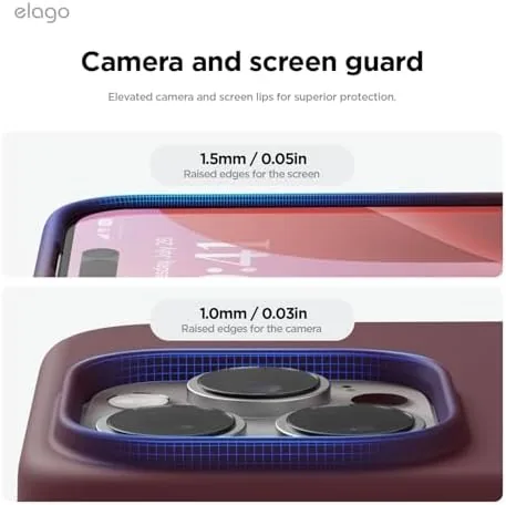 Another view of the elago Premium Liquid Silicone Case for iPhone 16 Pro Burgundy