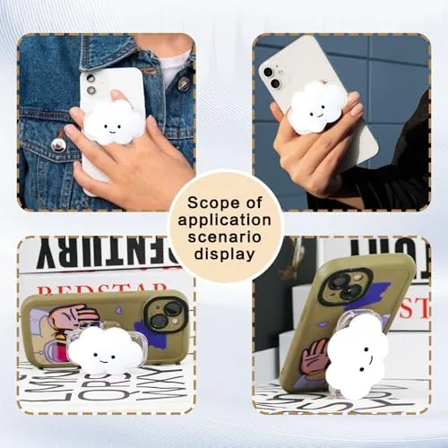 Close look at the Phone Grip Cute 2D Cloud Shape Collapsible Expandable, Smartphone Tablet build quality