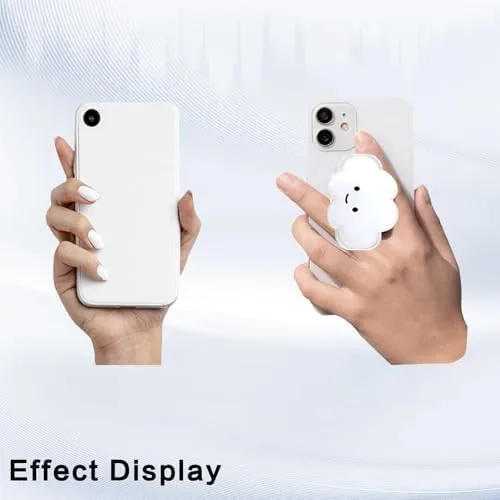 The Phone Grip Cute 2D Cloud Shape Collapsible Expandable, Smartphone Tablet in real use