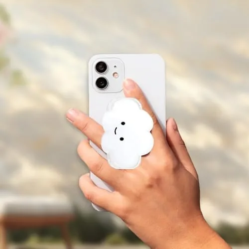 Another view of the Phone Grip Cute 2D Cloud Shape Collapsible Expandable, Smartphone Tablet