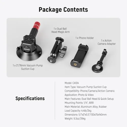 Testing the NEEWER 3" Suction Cup Camera Mount Bracket with Ball Head over two weeks