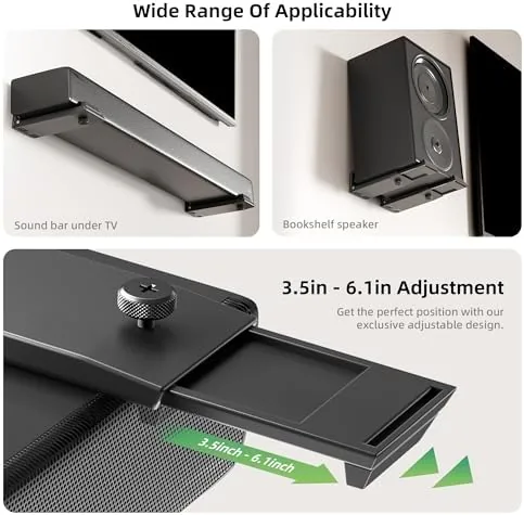 Close look at the Soundbar Wall Mount Bracket for Samsung, LG, Sony, JBL, Vizio build quality