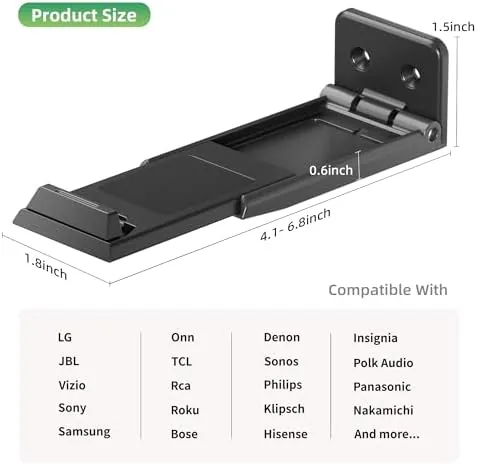 Another view of the Soundbar Wall Mount Bracket for Samsung, LG, Sony, JBL, Vizio