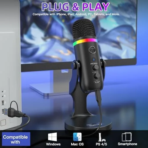 Close look at the ZealSound Podcast Microphone for PC, USB Mic with Noise Reduction build quality