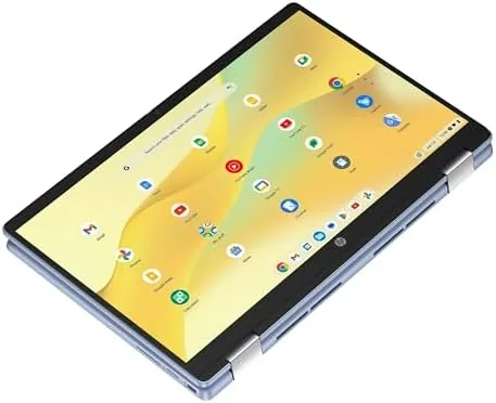 Chromebook in tent mode streaming video during the day