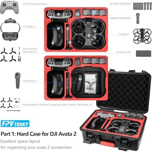 Close look at the FPVtosky 6-IN-1 Avata 2 Accessories Kit, Avata 2 Hard Case build quality