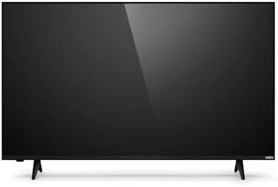 Close up of the VIZIO TV bezel and the simple stand feet