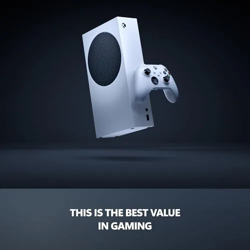 Close up of the Xbox Series S vent and the robot white finish