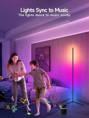 The Tyute lamp pulsing with colors during a music sync session