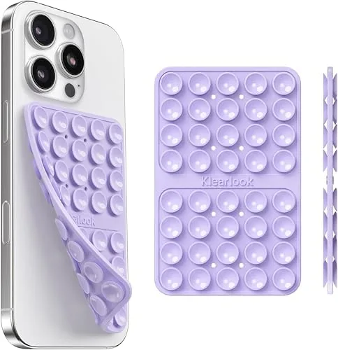 Klearlook Silicone Double Sided Suction Cup Phone Case Mount, Lavender | Sticky Phone Grip Review: Tested and Rated