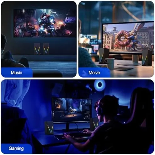 Testing the Computer Speakers, Desktop PC Speakers with 6 Colorful RGB Lights over two weeks