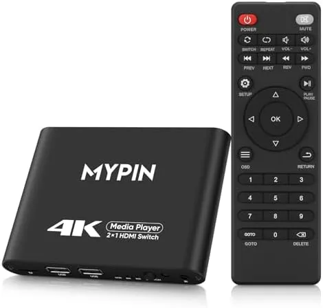 Overview of the 4K@30 Media Player with 2 in 1 HDMI Out Switch