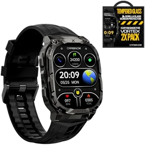 CARBINOX Vortex Smart Watch with Tempered Glass (2 Pack), Rugged Fitness Tracker IP69K Waterproof Review: Tested and Rated