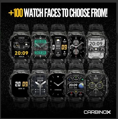 Another view of the CARBINOX Vortex Smart Watch with Tempered Glass (2 Pack), Rugged