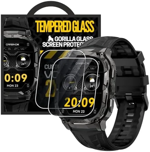 The CARBINOX Vortex Smart Watch with Tempered Glass (2 Pack), Rugged compared in context