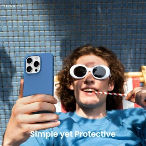 The ORNARTO for iPhone 16 Pro Case, Liquid Silicone, Blue | compared in context