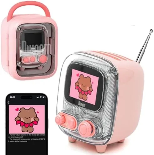 Divoom Tiivoo-2 Retro Bluetooth Speaker, FM Radio, Pixel Art Display, Pink | Alarm Clock Review: Tested and Rated