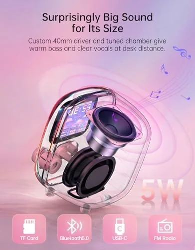 Close look at the Divoom Tiivoo-2 Retro Bluetooth Speaker, FM Radio, Pixel Art Display build quality