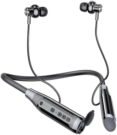 Overview of the Kinobo Neckband Bluetooth Headphones，6.0 Bluetooth 120 Hours Playtime，IPX7 Sports Waterproof