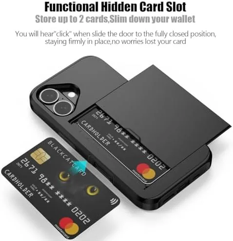 Close look at the Nvollnoe for iPhone 16 Case with Card Holder Black | build quality