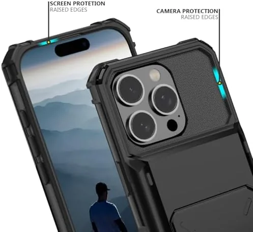 The Nvollnoe for iPhone 16 Pro Case with Card Holder[Store 5 in real use