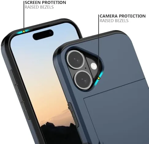 The Nvollnoe for iPhone 16 Case with Card Holder Blue | in real use