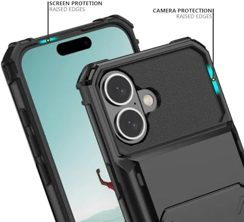 The Nvollnoe for iPhone 16 Case with Card Holder[Store 5 Cards] in real use