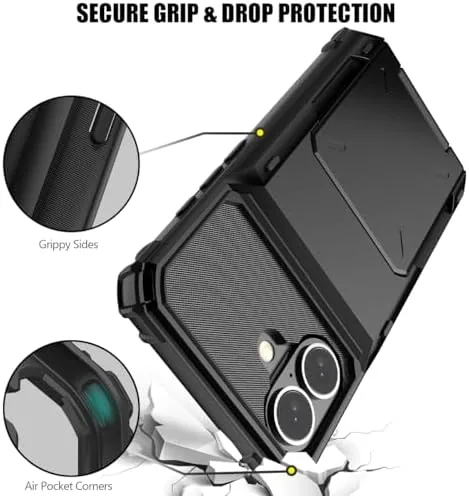 Another view of the Nvollnoe for iPhone 16 Case with Card Holder[Store 5 Cards]