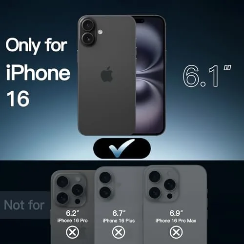 Close look at the JETech Case for iPhone 16, Anti-Yellowing, Black | Shockproof Protection build quality