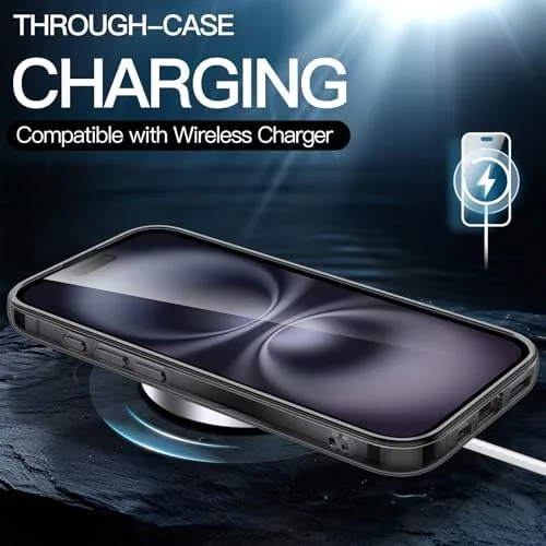 Another view of the JETech Case for iPhone 16, Anti-Yellowing, Black | Shockproof Protection
