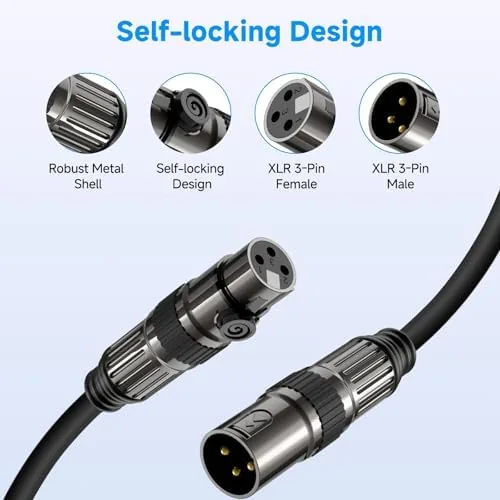 The XLR Microphone Cables, 1 Pack 3 Feet Oxygen-Free Copper 3-Pin in real use