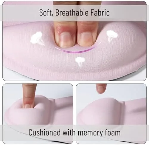 The Mr. Pen- Ergonomic Mouse Pad with Wrist Rest | Blush in real use