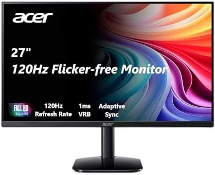 Acer KB272 G0bi 27 inch monitor on a desk in an office environment