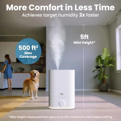 The 6L humidifier next to a smaller personal humidifier