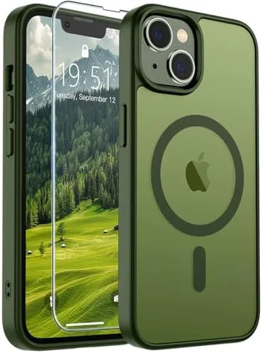 The SUPFINE Cangling Green case on an iPhone, showing the translucent back